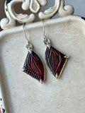 Carved Pink Rubellite Tourmaline Sterling Silver Earrings