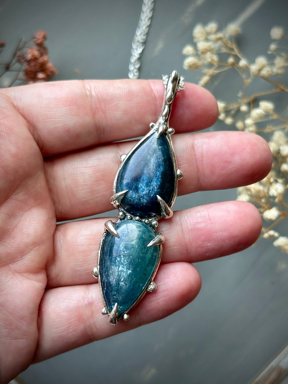 Blue/Green Kyanite Sterling Silver Necklace