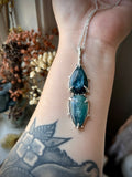 Blue/Green Kyanite Sterling Silver Necklace