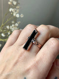 Black Tourmaline Copper Rings Size 9