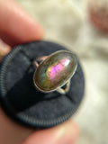 Rare Purple Labradorite Sterling Silver Ring Size 6