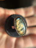 Labradorite Copper Ring Size 8.75