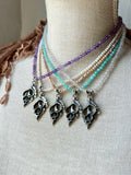 Sea Shell Sterling Silver Necklace With beads
