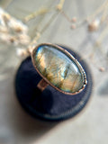 Labradorite Copper Ring Size 8.75