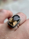 Faceted Smoky Quartz Sterling Silver Ring