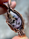 Wire Wrapped Rare Hollandite Amethyst Copper Necklace