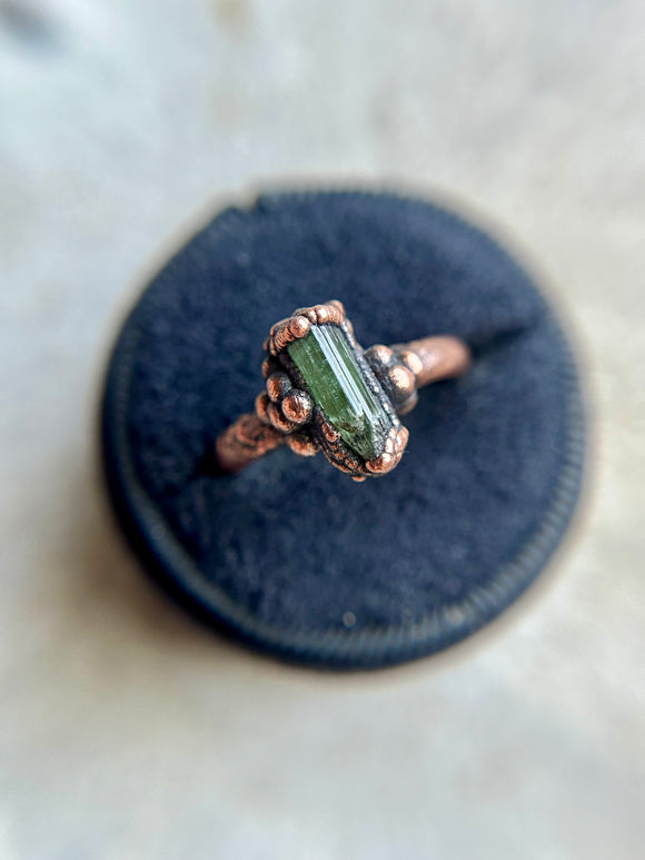 Paprok Tourmaline Copper Ring Size 6.5