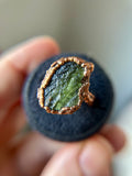 Moldavite Copper Ring Size 8