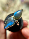 Double Labradorite Sterling Silver Ring Size 10