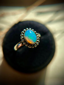 Ethiopian Opal Sterling Silver Ring Size 7.25