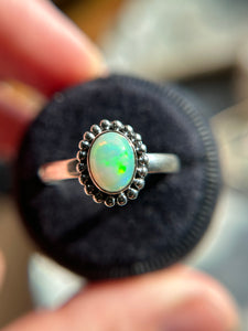 Ethiopian Opal Sterling Silver Ring Size 11