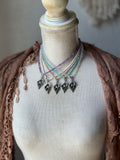 Sea Shell Sterling Silver Necklace With beads