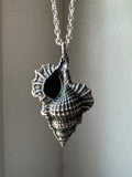 Real Casted Seashell Sterling Silver Necklace