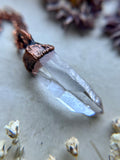 Clear Quartz Crystal Point Copper Necklace