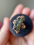 Moldavite Copper Ring Size 5