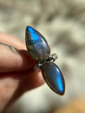 Double Labradorite Sterling Silver Ring Size 7