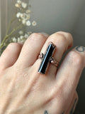 Black Tourmaline Copper Rings Size 9