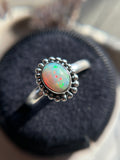 Ethiopian Opal Sterling Silver Ring Size 10.25