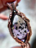 Wire Wrapped Rare Hollandite Amethyst Copper Necklace