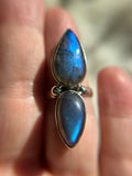 Double Labradorite Sterling Silver Ring Size 7