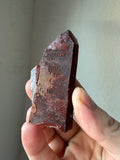 Red Hematite Quartz Crystal Point From Morocco