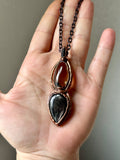Rare Hollandite In Citrine/ Hypersthene/ Tourmaline Copper Necklace