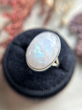 Rainbow Moonstone Sterling Silver Ring Size 7.25