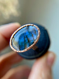 Labradorite Copper Ring Size 8