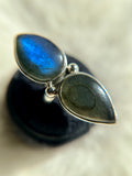 Double Labradorite Sterling Silver Ring Size 6.5