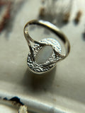 Rainbow Moonstone Sterling Silver Ring Size 9