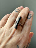 Black Tourmaline Copper Ring Size 9.25