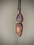 Botswana Agate/ Rainbow Obsidian/ Pink Tourmaline Copper Necklace