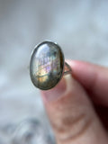 Rare Purple Labradorite Sterling Silver Ring Size 9