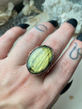 Labradorite Copper Ring Size 9.5