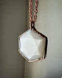 Grey Moonstone Hexagon Copper Necklace