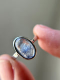 Rare Dumortierite Quartz Sterling Silver Ring Size 7.25