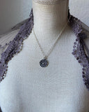 Rustic Evil Eye Charm Sterling Silver Necklace