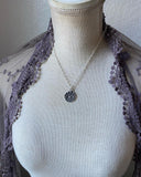 Rustic Evil Eye Charm Sterling Silver Necklace