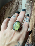 Labradorite Copper Ring Size 9.5