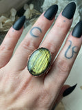 Labradorite Copper Ring Size 9.5