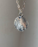 Rustic Evil Eye Charm Sterling Silver Necklace