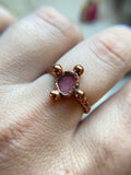 Pink Tourmaline Slice Copper Ring Size 9.25