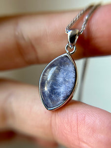 Rare Dumortierite Quartz Sterling Silver Necklace