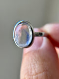 Rare Dumortierite Quartz Sterling Silver Ring Size 8.75